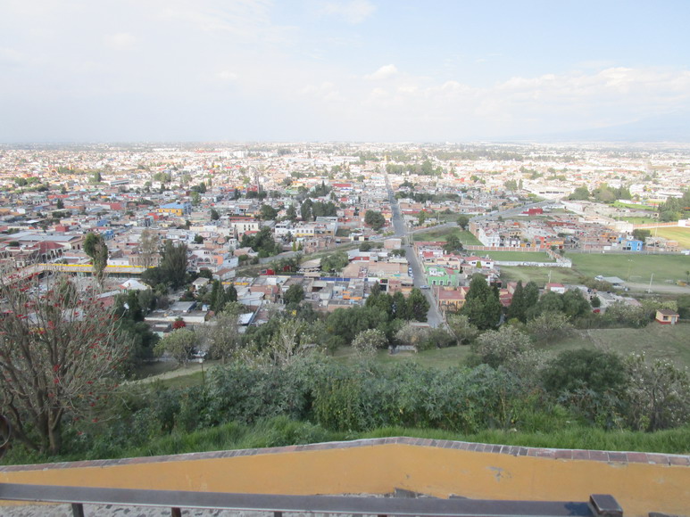 Sicht von Der Pyramidenkirche Cholouda auf Atlixco und Puebla