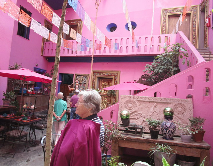 Das rote Haus in Puebla ist ein Restaurant