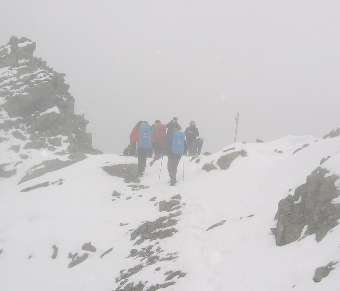Doppelsee-Scharte 2786m bei Schnee + Nebel + Kälte