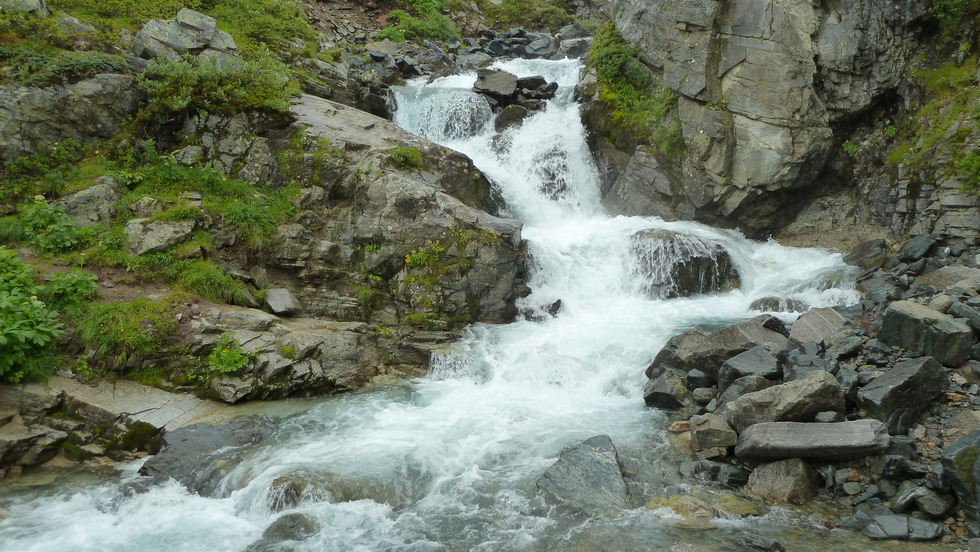 Bieltalbach fließt in den Silvretta Stausee